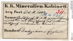 Etiketten zu Calcit (NHMW-MIN-As332)